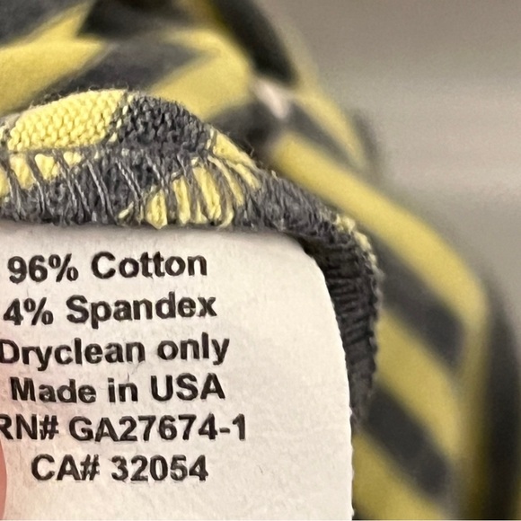 ANTHROPOLOGIE EVA FRANCO Womens Yellow & Gray Striped Sleeveless Drape Front Top - Picture 4 of 4